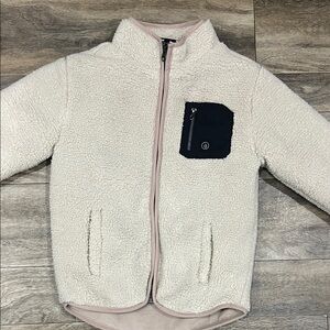 Volcom Cream Sherpa Kids Jacket with Black Accent